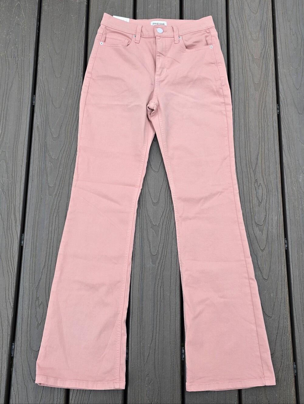 Sneak Peek High Rise Boot Cut Pink / Rose Jeans, Size 25, NWT